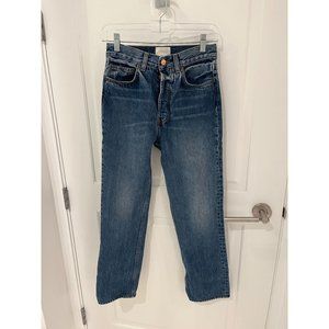 Doen Straight Cropped Blue Jeans Size 24